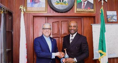 Meeting Between the Ambassador of the Islamic Republic of Iran and the Nigerian Minister of Innovation Science and Technology